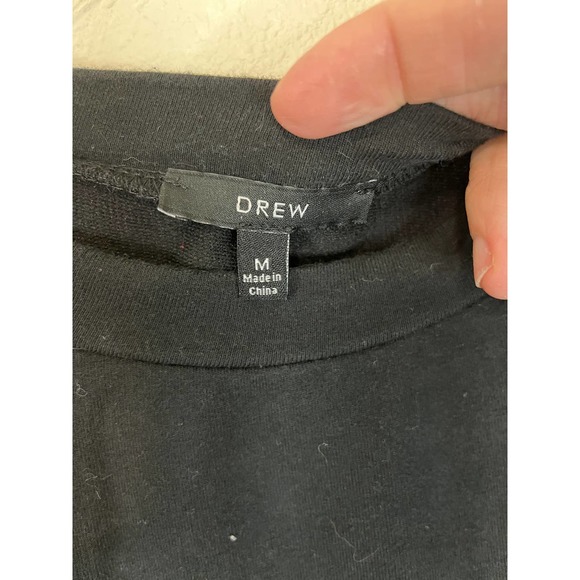 Drew Black Pullover Embroidered Sweatshirt Women's Size Medium - Picture 4 of 7